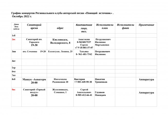 Концерт Регионального клуба авторской песни «Поющий источник»